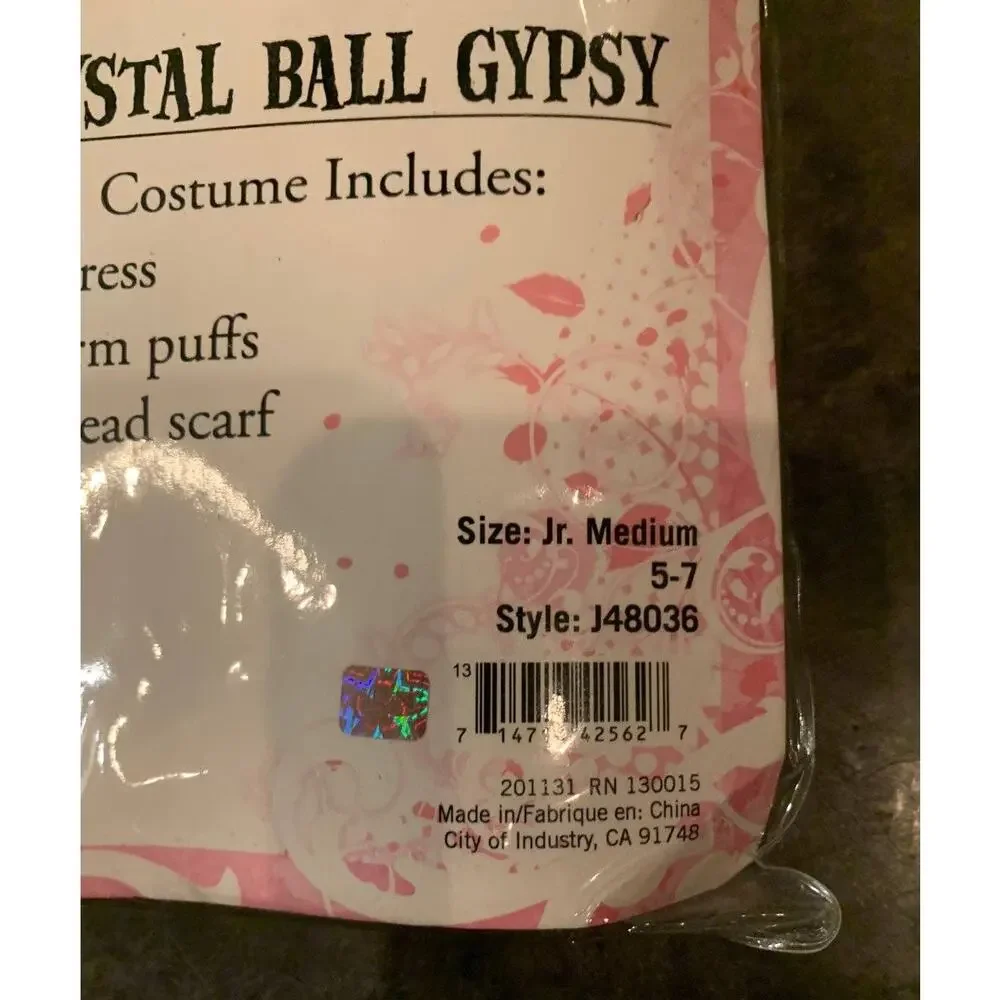 New Girls Leg Avenue Crystal Ball Gypsy Halloween Costume Junior Medium 5-7
